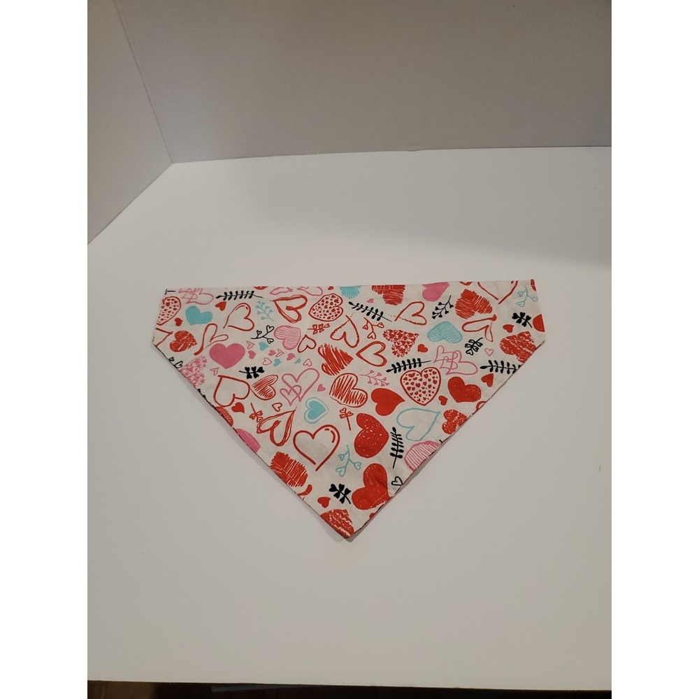 Two sided - Over The Collar Valentines Day Dog Bandana. Bandana Only